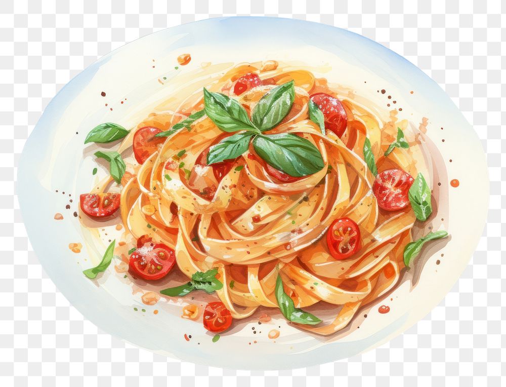 PNG Pasta spaghetti plate food. AI generated Image by rawpixel.