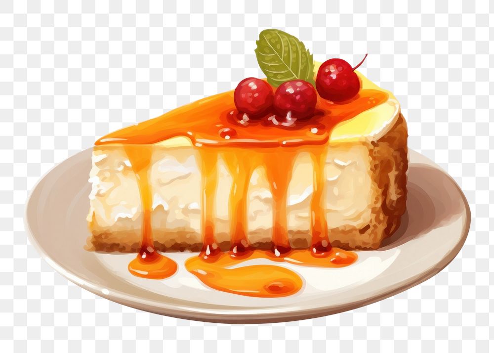 PNG Cheese cake cheesecake dessert. AI generated Image by rawpixel.