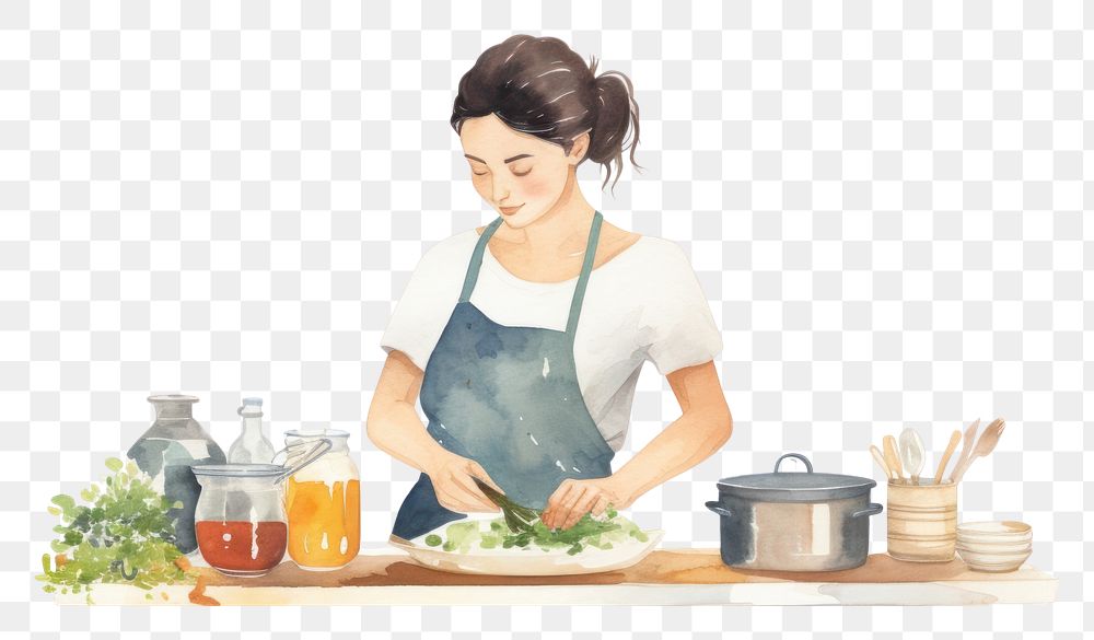PNG Food adult woman chef. AI generated Image by rawpixel.