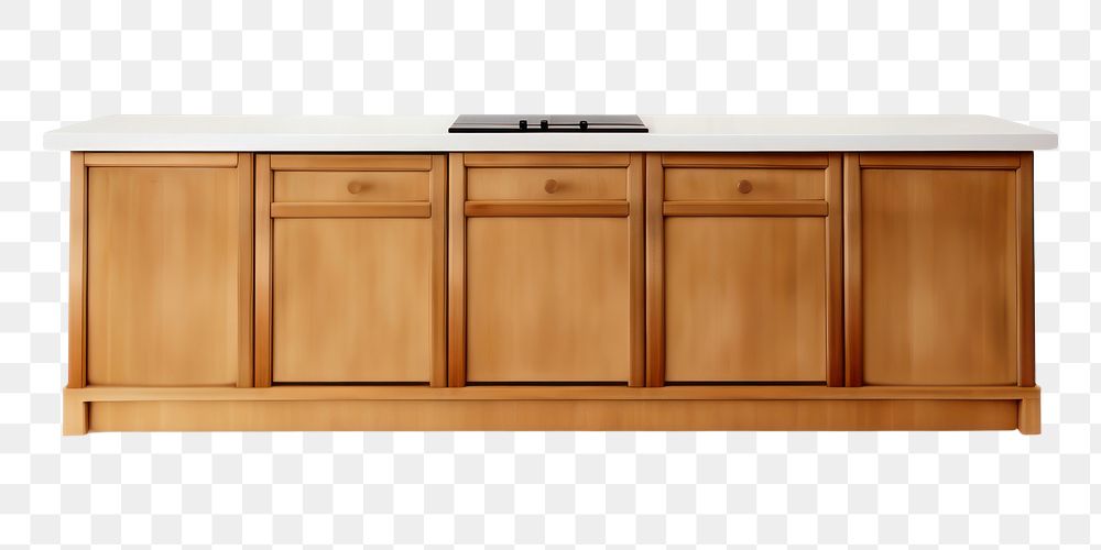 PNG Wooden kitchen counter furniture sideboard cabinet. 