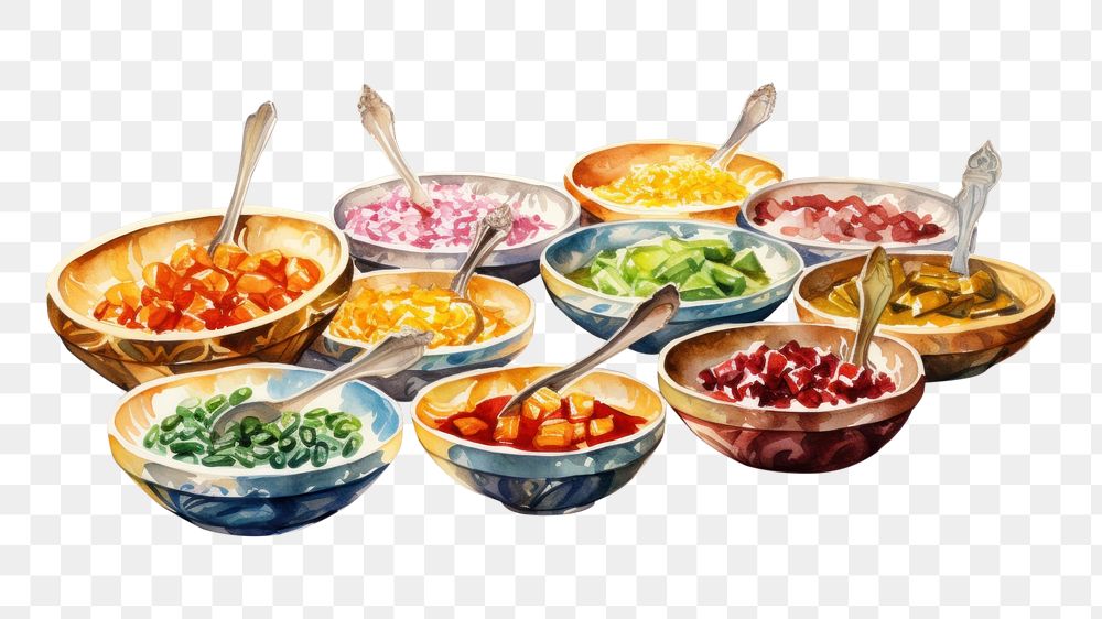 PNG  Arabian style silverware dishes spoon bowl food. AI generated Image by rawpixel.