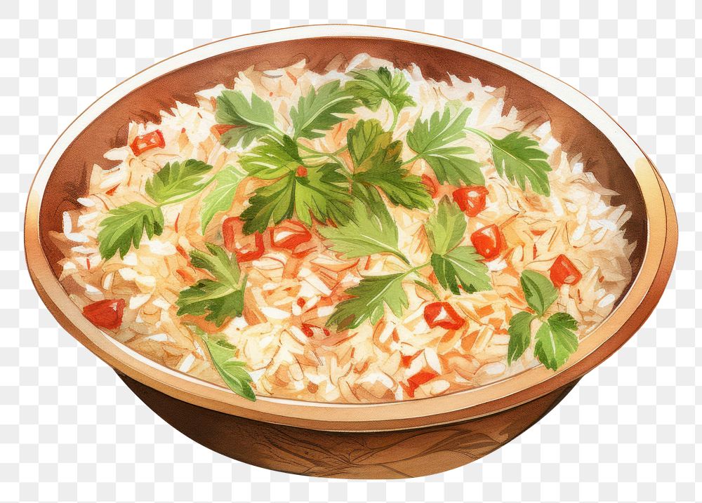 PNG  Arabic rice dish food meal bowl. AI generated Image by rawpixel.