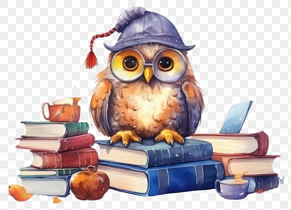 PNG Owl selling books publication bird representation. AI generated Image by rawpixel.