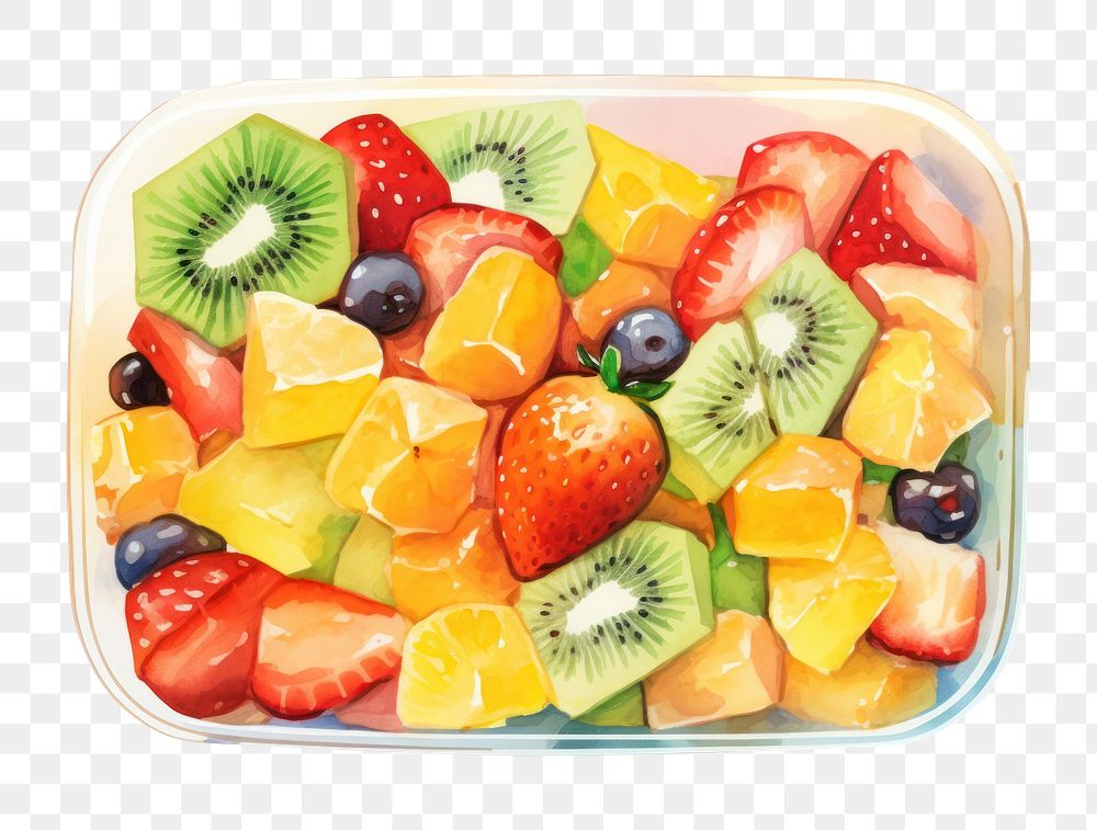 PNG Fruit salad lunch dessert berry. AI generated Image by rawpixel.