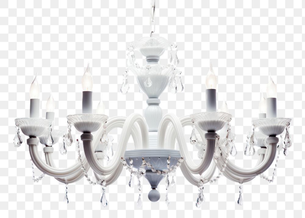 PNG  Chandeliers chandelier white lamp. AI generated Image by rawpixel.