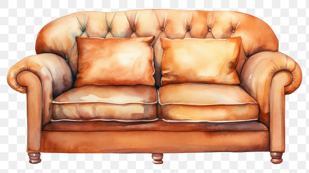 PNG Double sofa furniture armchair white background. AI generated Image by rawpixel.