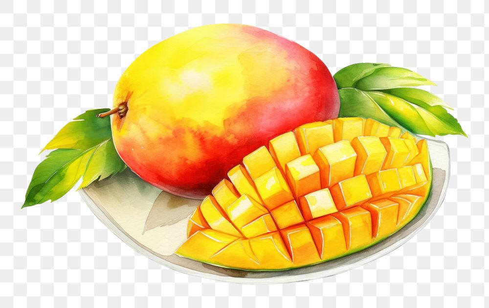 PNG Mango plate fruit plant. AI generated Image by rawpixel.