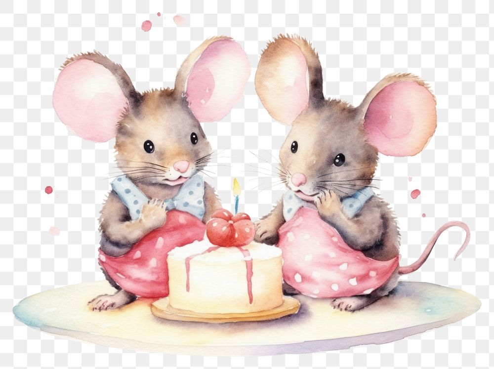 PNG Happy mice animal rat dessert. AI generated Image by rawpixel.