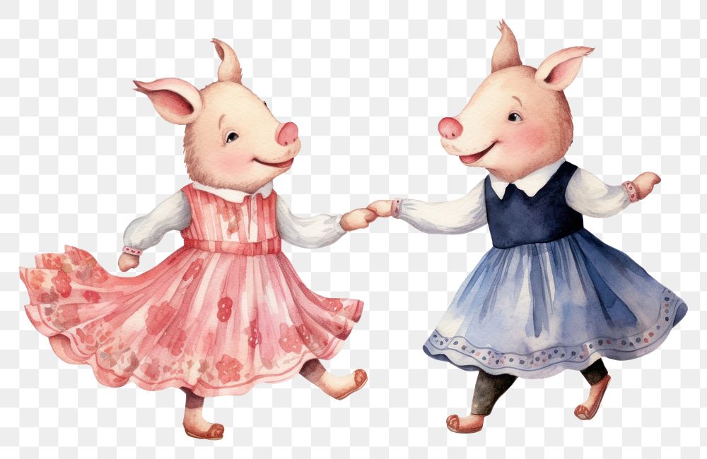 PNG Happy pig dancing animal entertainment. AI generated Image by rawpixel.