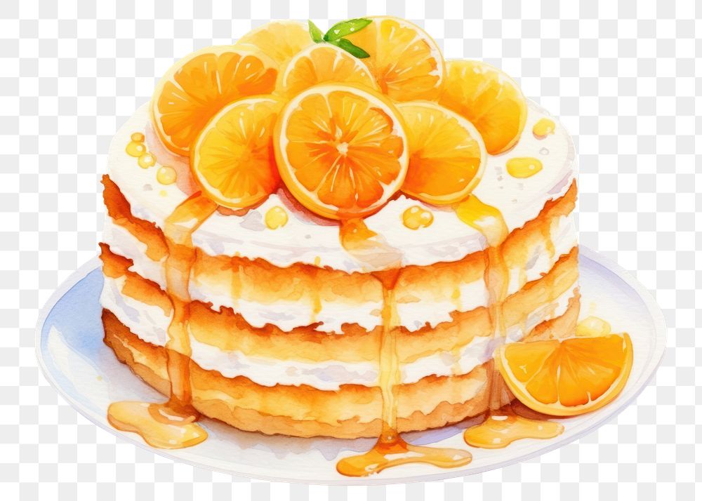 PNG Orange cake dessert fruit food. AI generated Image by rawpixel.