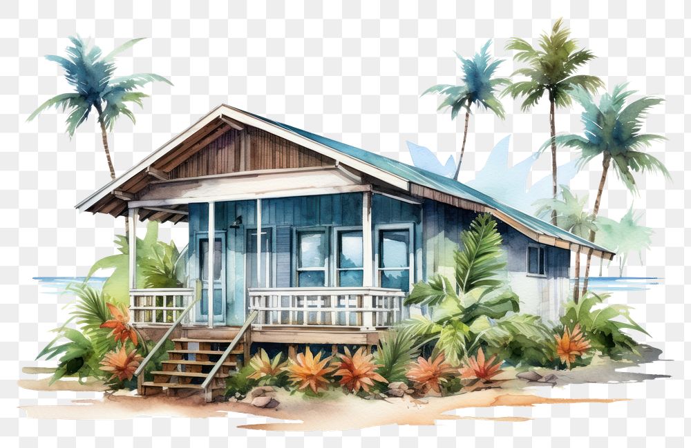 PNG Beach bungalow architecture building outdoors. AI generated Image by rawpixel.