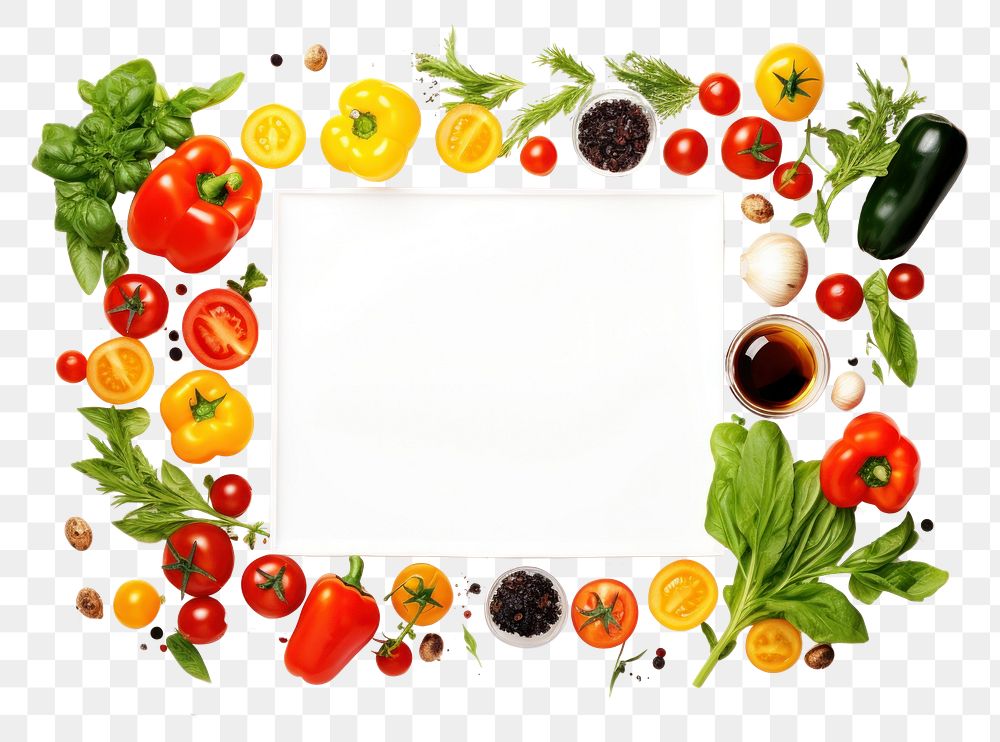PNG food vegetables frame, transparent background. AI generated Image by rawpixel