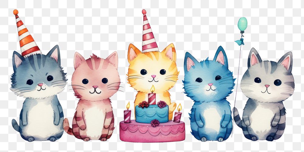 PNG Cats celebrating birthday party | Premium PNG - rawpixel