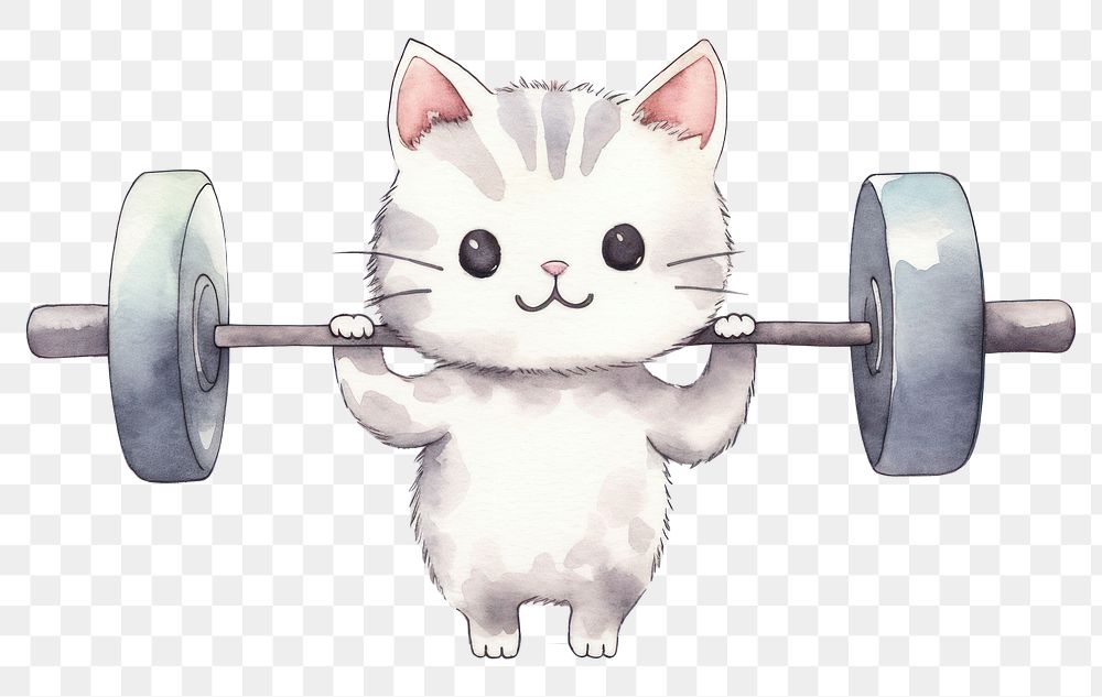PNG Cartoon animal weightlifting bodybuilding. AI generated Image by rawpixel.