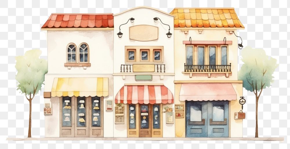 PNG Restaurant cartoon awning city. AI generated Image by rawpixel.
