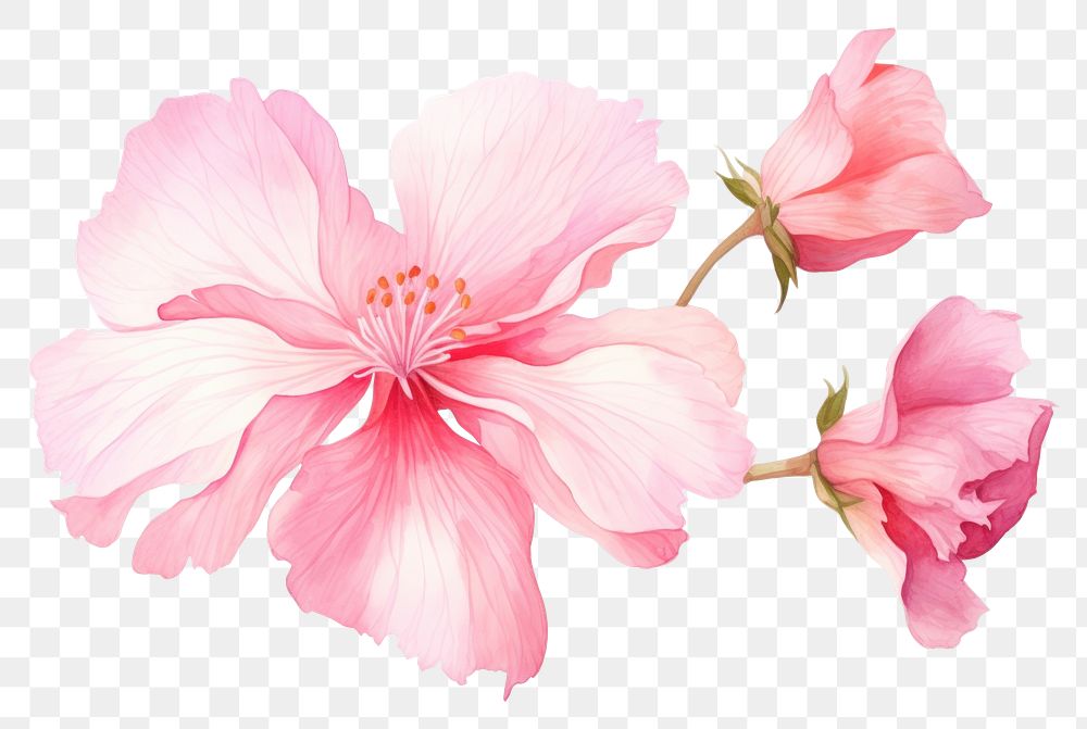 PNG Pink flower hibiscus blossom petal. 