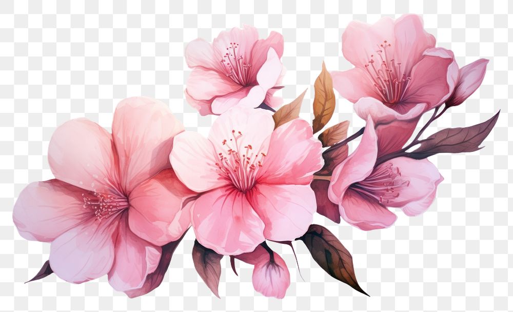 PNG Pink flowers blossom plant rose. AI generated Image by rawpixel.