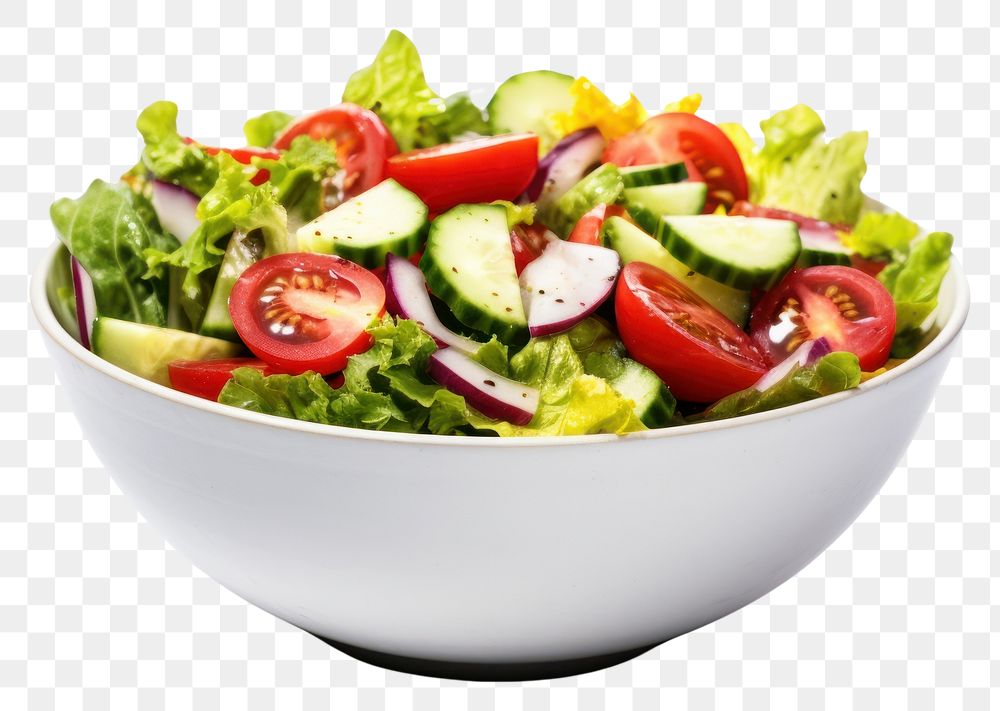 PNG Vegetable salad food bowl white background. AI generated Image by rawpixel.