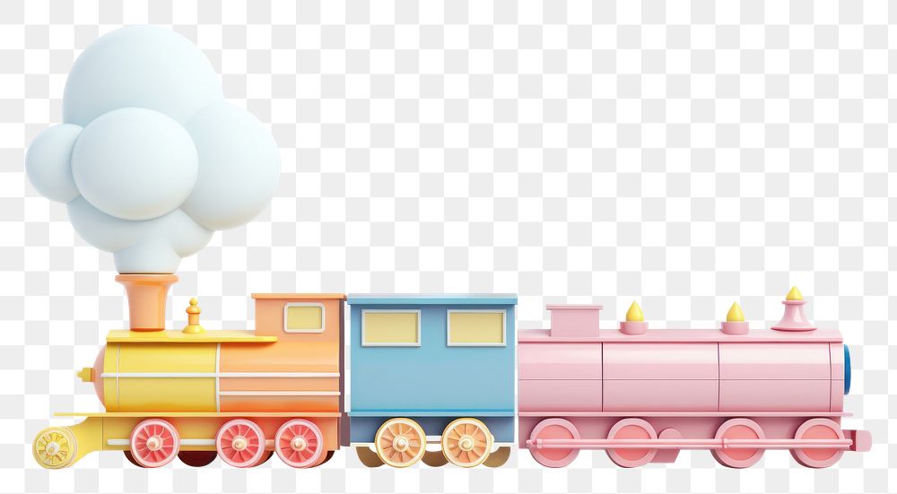PNG Pastel graphic train locomotive vehicle railway. AI generated Image by rawpixel.