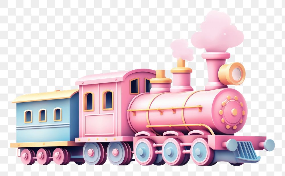 PNG Pastel graphic train locomotive vehicle railway. AI generated Image by rawpixel.