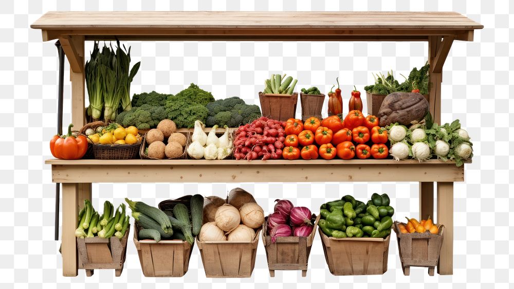 PNG  Vegetables shop plant food white background