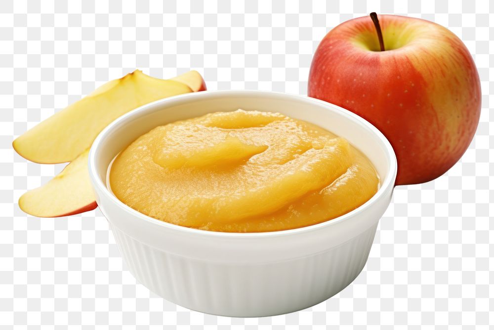 PNG Apple puree food fruit white background. AI generated Image by rawpixel.