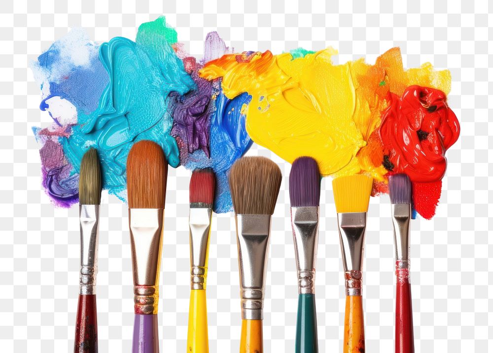 PNG Paint brush art white background paintbrush. AI generated Image by rawpixel.