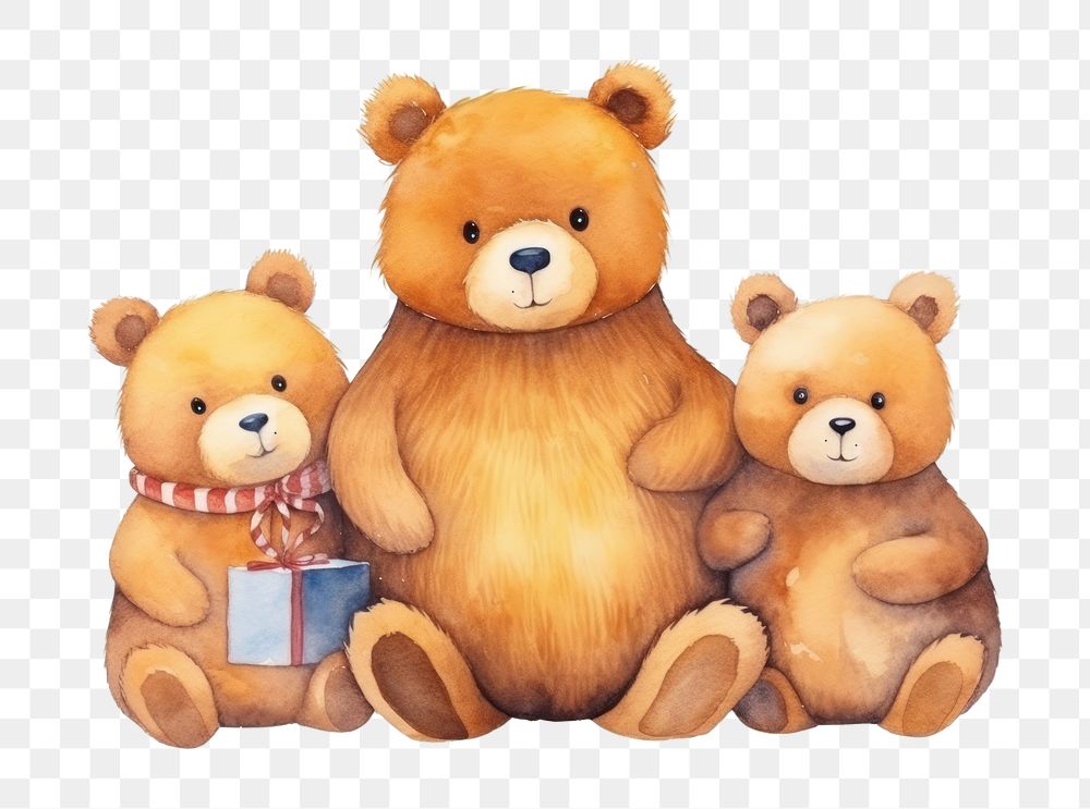 PNG Bear family animal toy white background. AI generated Image by rawpixel.