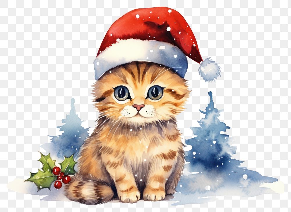 PNG Chrismas cat mammal animal kitten. 