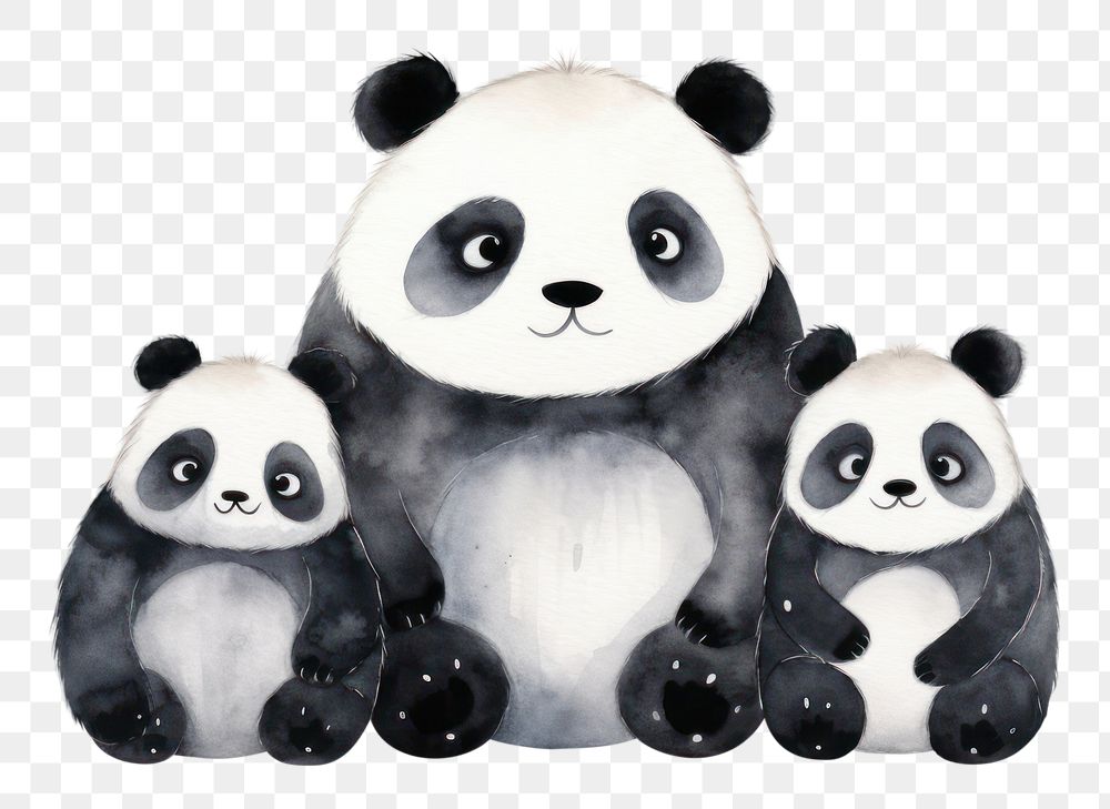 PNG Panda family animal mammal bear. 