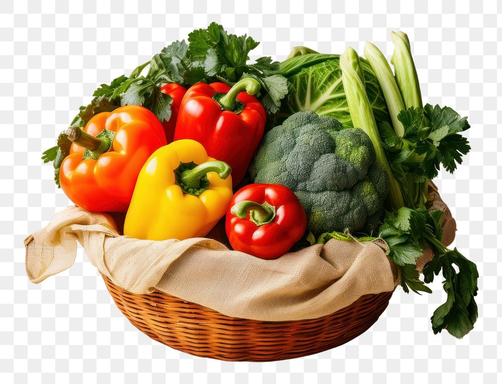 PNG Woman holding vegetables basket plant food cauliflower. AI generated Image by rawpixel.