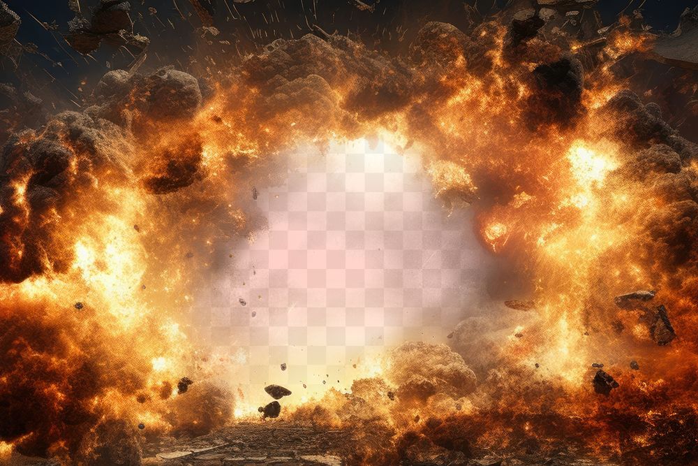 Bomb explosion effect png, transparent background