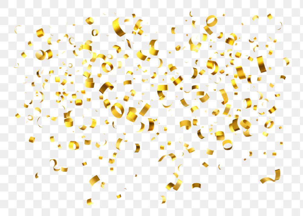 PNG Gold confetti effect, transparent background AI generated image by rawpixel