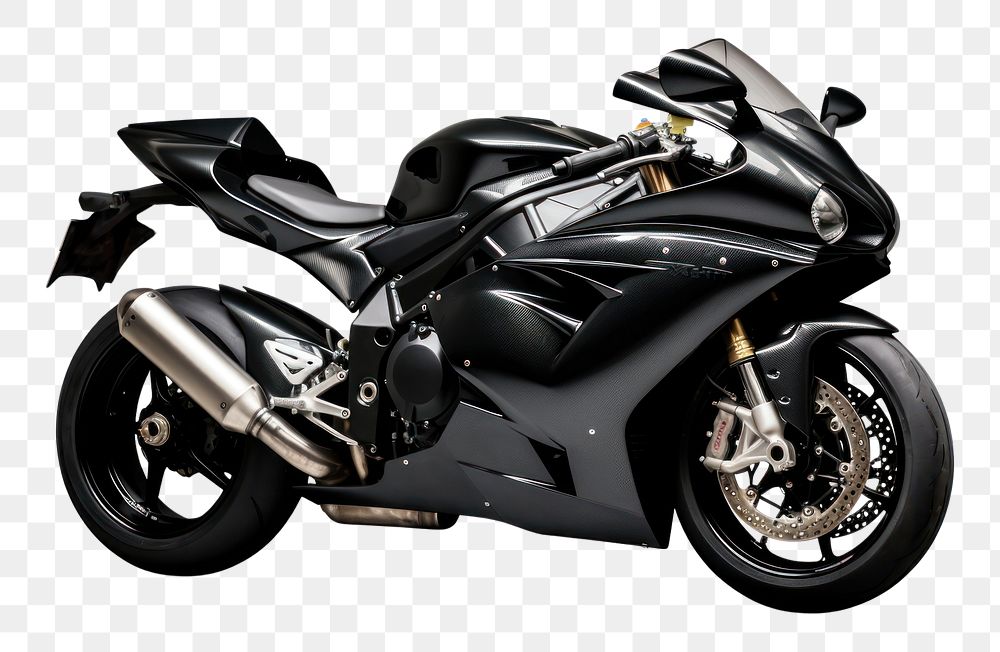 PNG Black sport bike motorcycle vehicle wheel. 