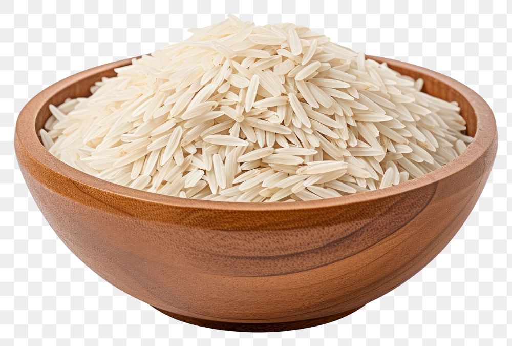 PNG Rice basmati food bowl white background. AI generated Image by rawpixel.