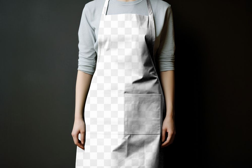 Female apron png, transparent mockup