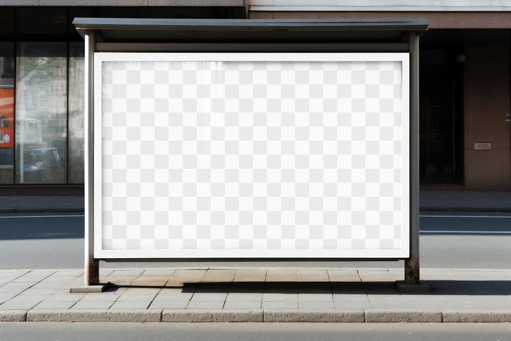 Bus stop sign png mockup, transparent design