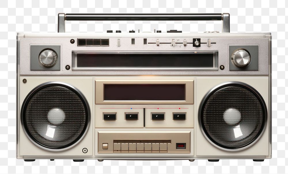 PNG Retro boombox cassette player electronics stereo radio. AI generated Image by rawpixel.
