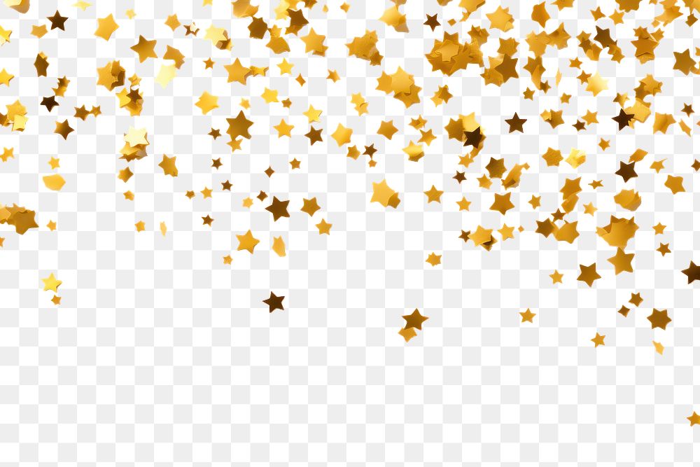 PNG Gold star confetti effect, transparent background. AI generated image by rawpixel.
