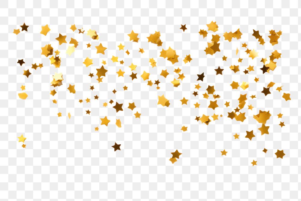 PNG Gold star confetti effect, transparent background. AI generated image by rawpixel.