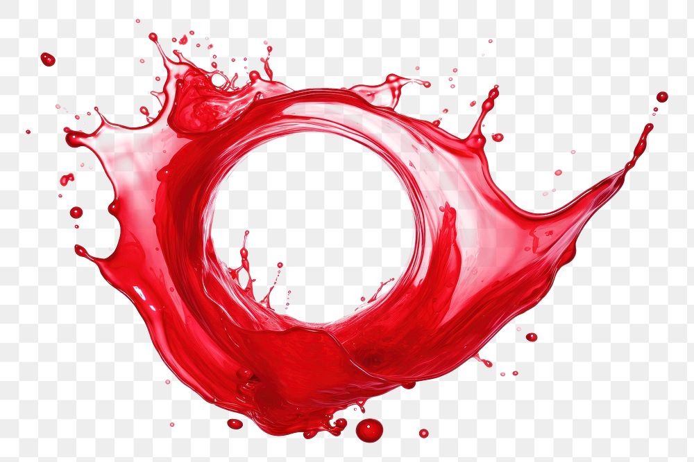 PNG Red color liquid circle splattered splashing. AI generated Image by rawpixel.