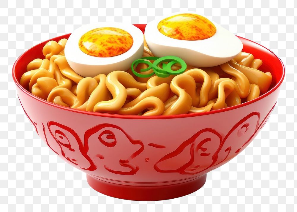 PNG 3d cartoon ramen noodle food meal. AI generated Image by rawpixel.