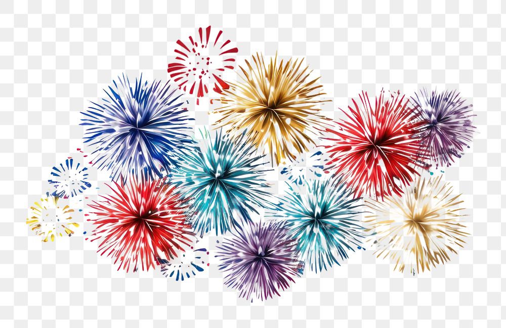 PNG 3d fireworks cartoon realistic flower celebration recreation. AI generated Image by rawpixel.