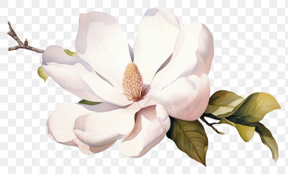 PNG  A magnolia flower blossom petal. AI generated Image by rawpixel.