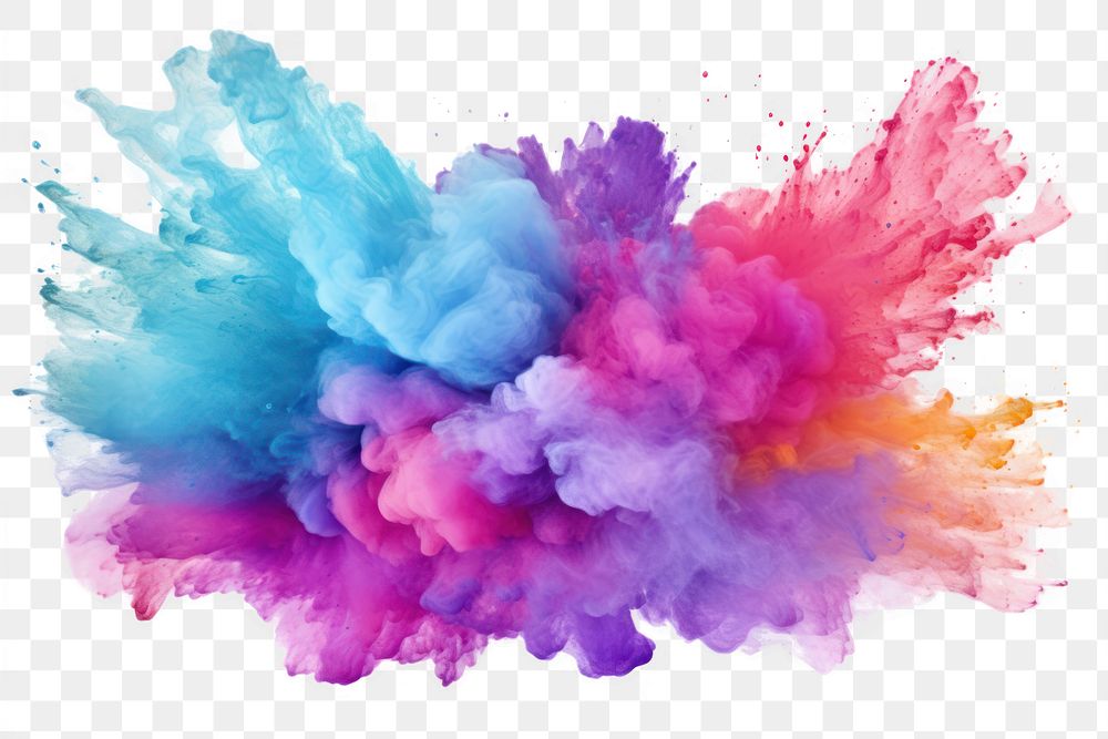 PNG Holi paint splash purple backgrounds creativity. AI generated Image by rawpixel.