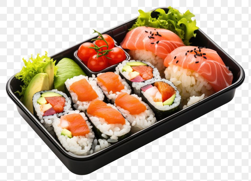 PNG Bento sushi lunch rice. AI generated Image by rawpixel.
