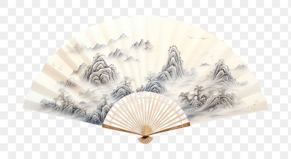 PNG Chinese fan mountain drawings invertebrate creativity. 