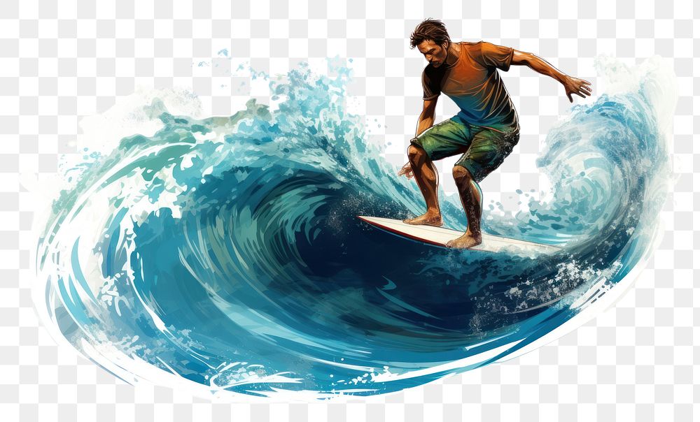 PNG Surfer outdoors surfing sports. AI generated Image by rawpixel.