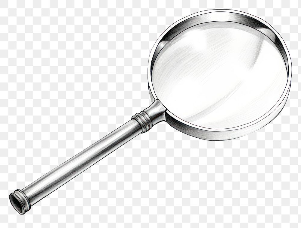 PNG  A magnifying glass white background monochrome circle. AI generated Image by rawpixel.