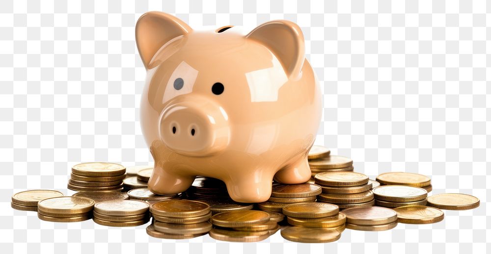 PNG Piggy bank coin investment bankruptcy. AI generated Image by rawpixel.